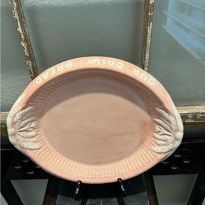 Vintage handmade Pottery Bread Platter - Rustic "Give Us This Day Our Daily